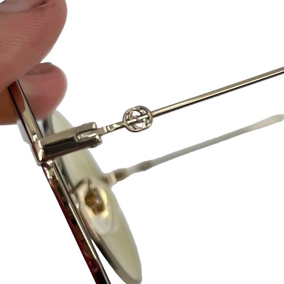 GUCCI GG0395S Oversize 70s Round Sunglasses Gold Blue Red Metal 58-20-140 - Picture 3 of 3